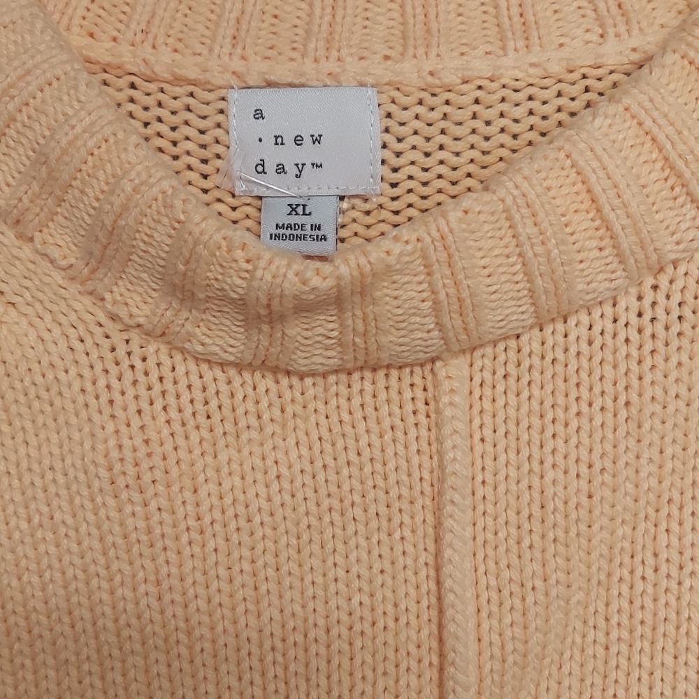 A new day orange sherbert crew neck sweater sz large - Picture 4 of 5